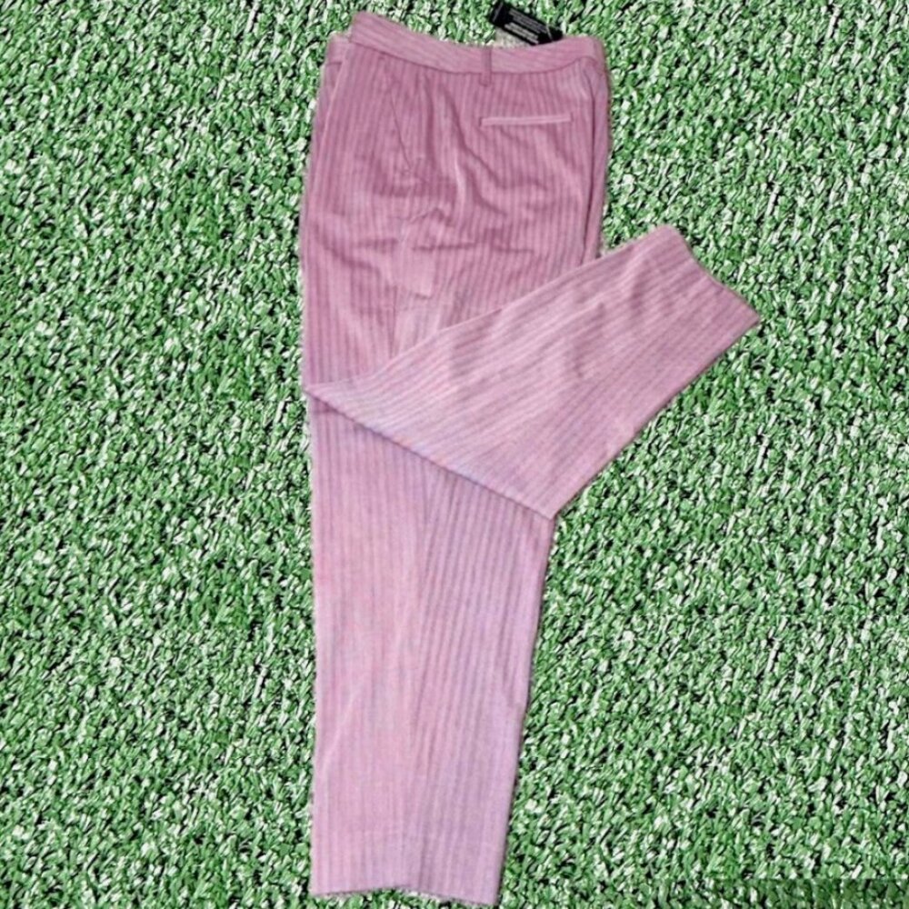 Banana Republic High Rise Tapered Leg Stripes Pink Trouser Pants Size 18 NEW